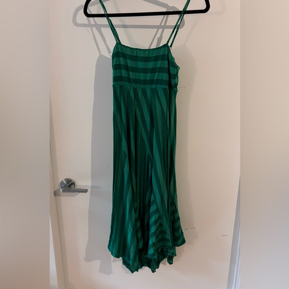 Vintage Ella Moss green striped dress XS